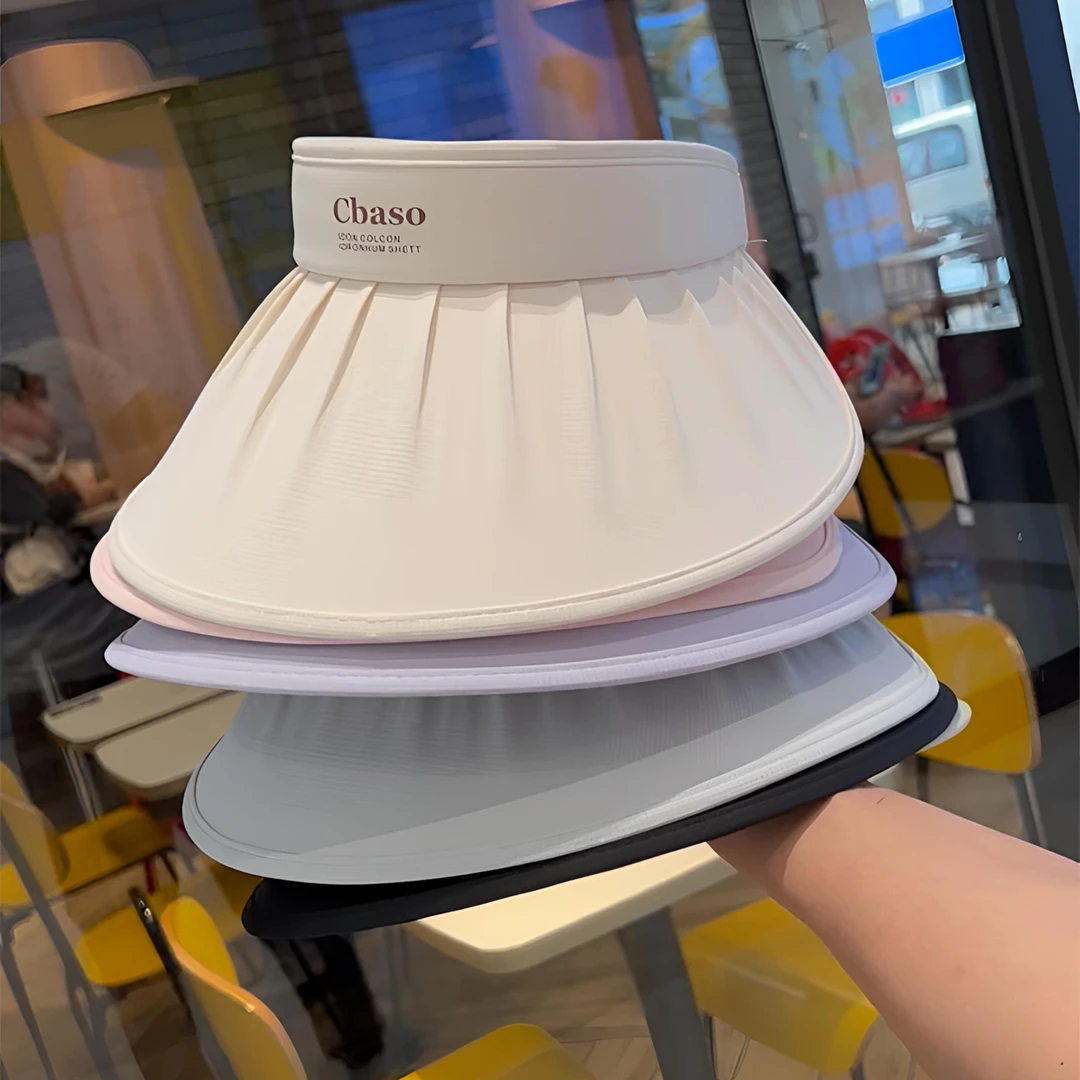 帽子女款2024新款夏季遮阳防晒帽户外防紫外线大檐百搭空顶防晒帽