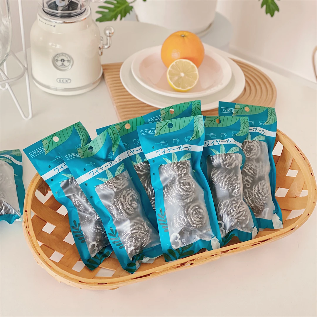 【超值3袋9枚装】UYIKU钢丝球清洁用品3个装