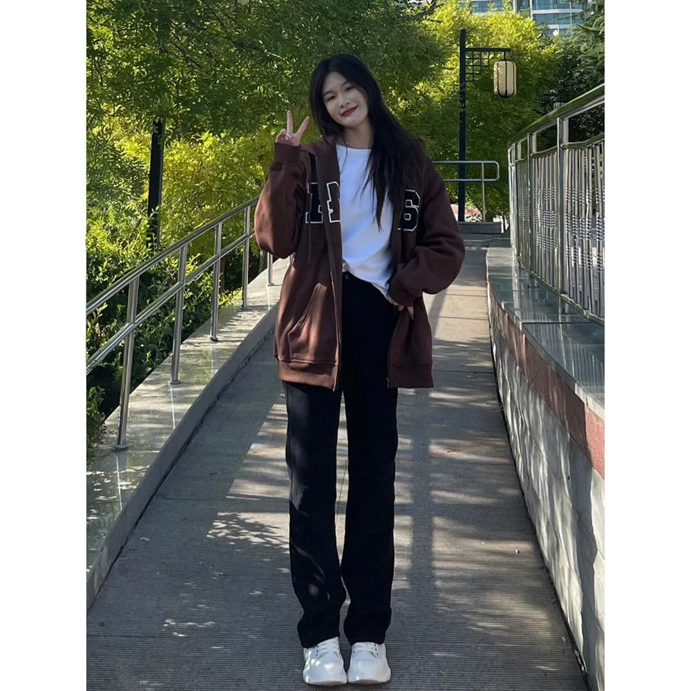 黑色窄版直筒牛仔裤女高腰修身弹力显瘦显高百搭加长烟管堆堆美式