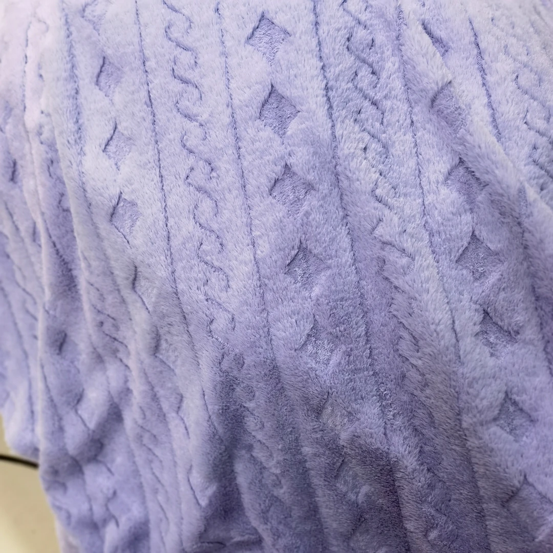 200cm*230cm仿皮草双层兔兔绒紫菱形被套加厚双层睡毯