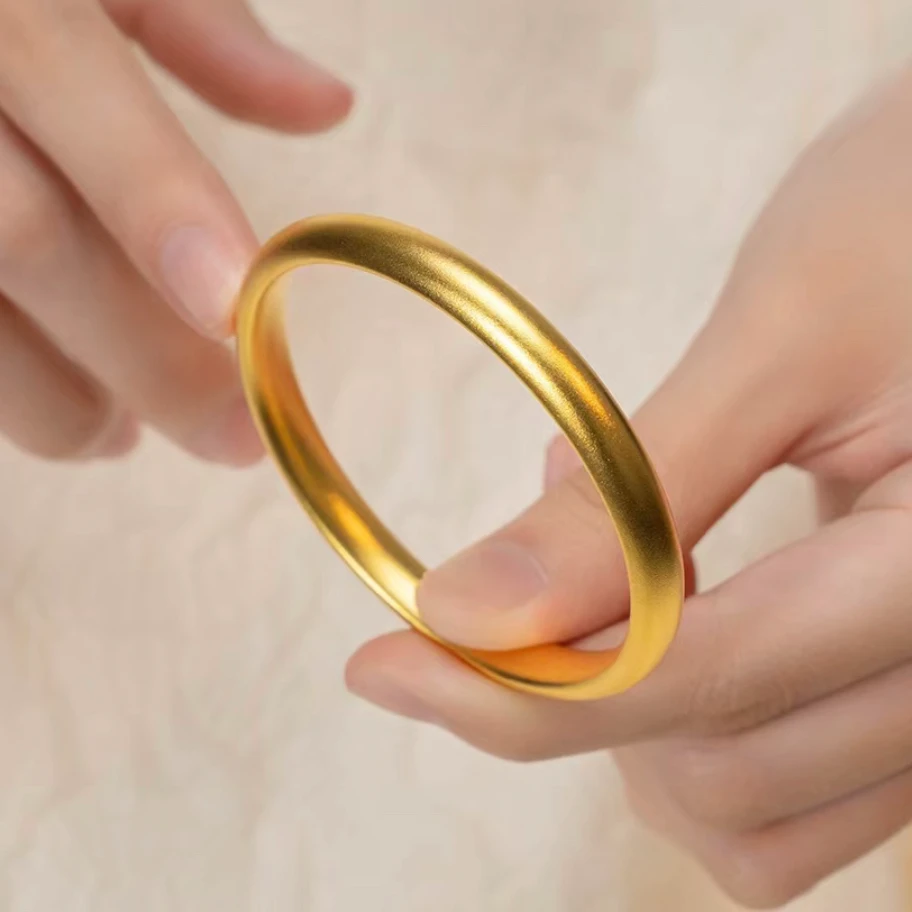 足银手镯 足银金包泥鳅背手镯时尚素圈