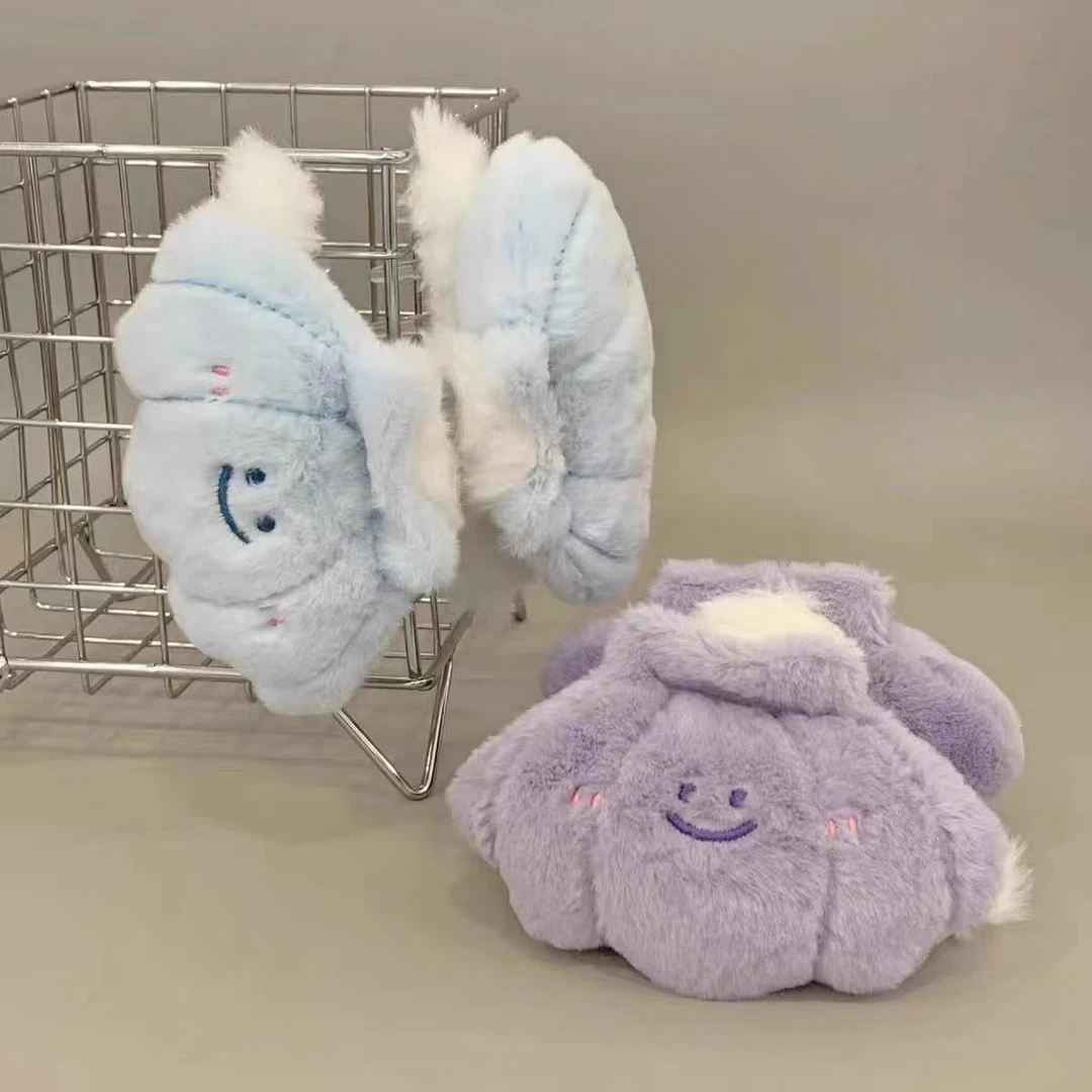 你珍蚌 毛绒抓夹小边夹可爱卡通发抓盘发鲨鱼夹