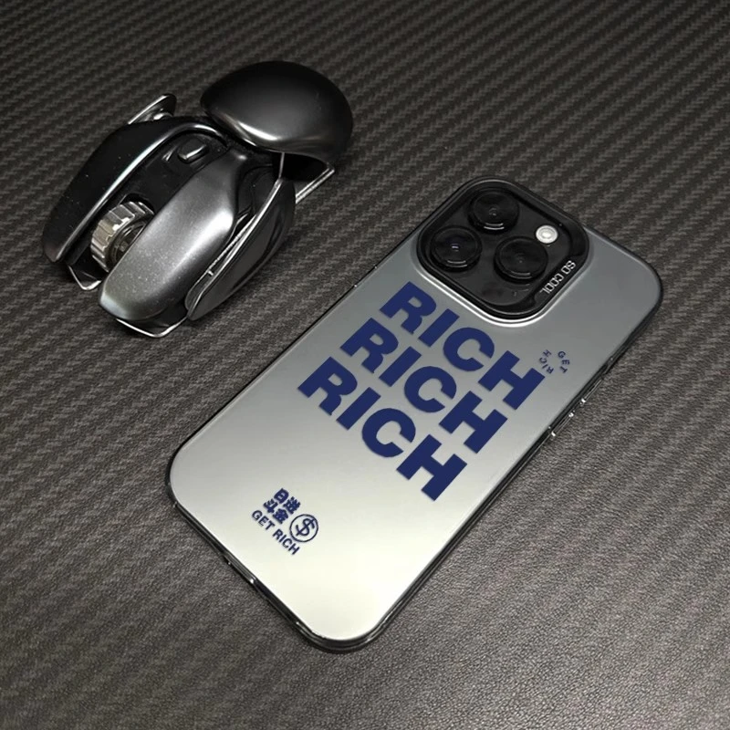 RICH英文苹果15手机壳网红iphone12/13/14卡通11/xs可爱xsmax个性