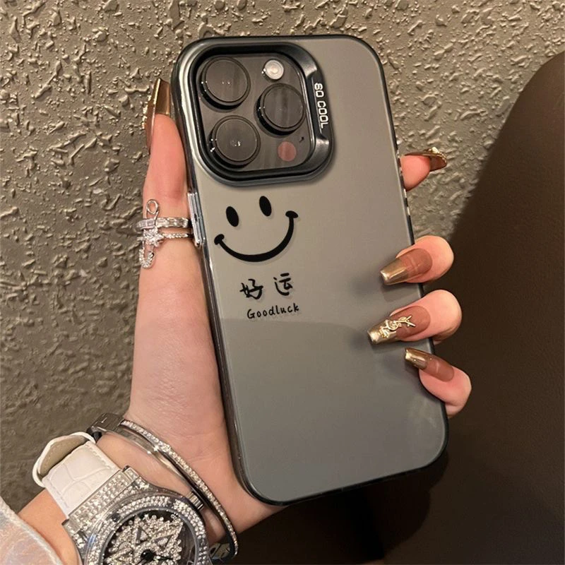 好运常在iPhone13promax手机壳xr创意11/12苹果14pro文字xs磨砂8p