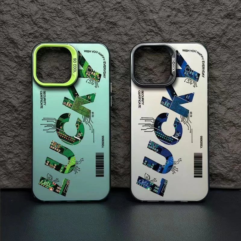 赛博英文电镀按键15苹果14promax手机壳iPhone13/12/11磨砂xsxr硬