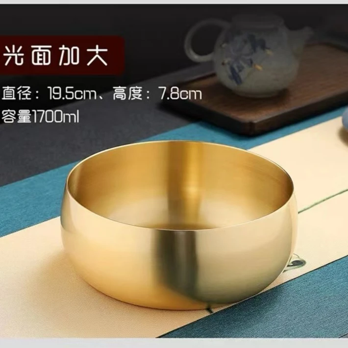 黄铜大号金色茶洗缸功夫茶具茶艺茶叶渣缸加厚家用烟灰缸家具摆件