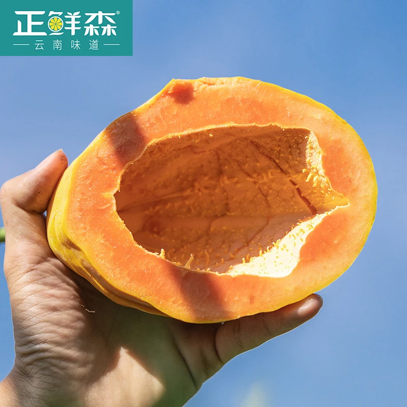 【2斤装】云南冰糖心牛奶木瓜 元江无籽木瓜 红心木瓜 新鲜纯甜