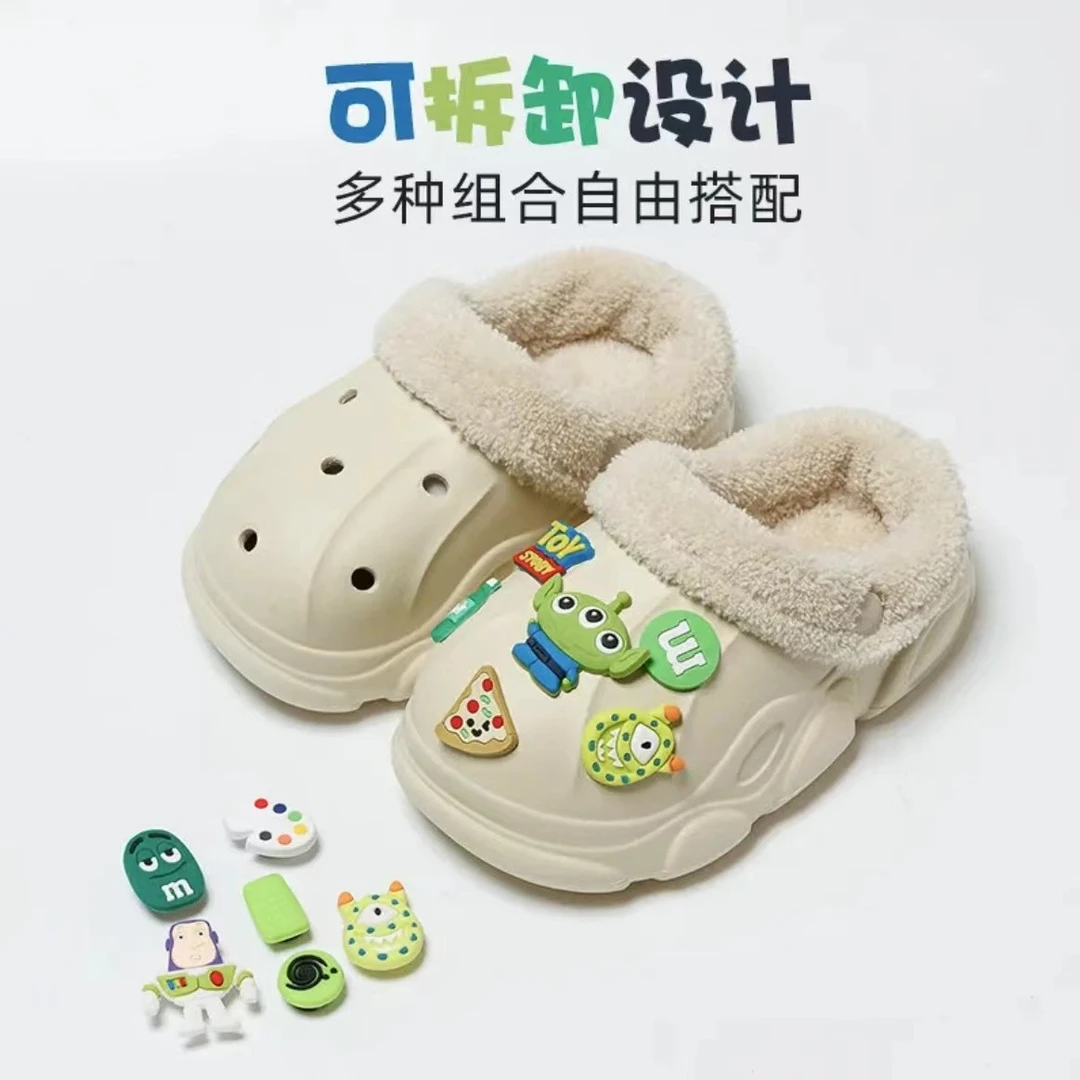 亲子棉拖鞋女可爱冬季可拆卸防水情侣居家室内防滑儿童保暖棉拖男