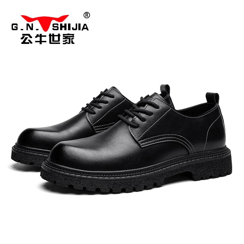 公牛世家2025夏季新款休闲皮鞋高端新郎结婚增高简约百搭时尚男鞋