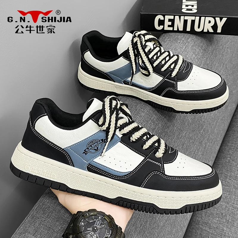 公牛世家2025新款鞋子男鞋春秋潮牌小众百搭板鞋低帮一号运动休闲