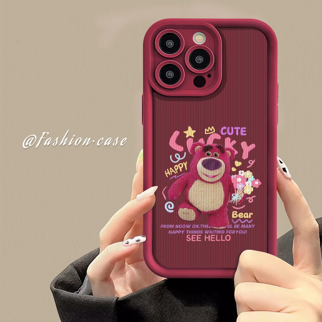 适用于苹果16华为OPPO小米VIVO创意时尚小熊潮LJ阶梯手机壳1F550