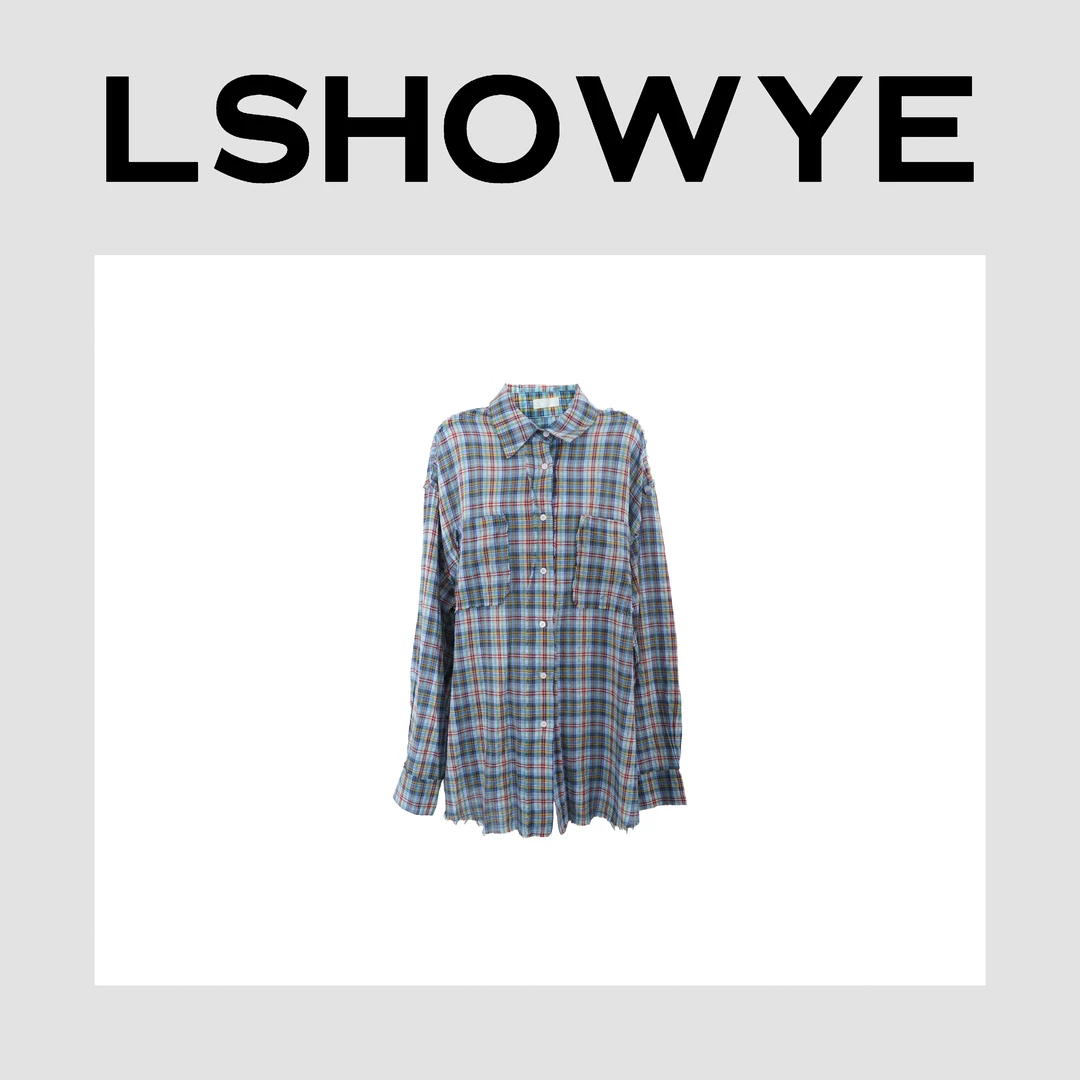 LSHOWYE｜百搭系扣格子衬衫 S2702