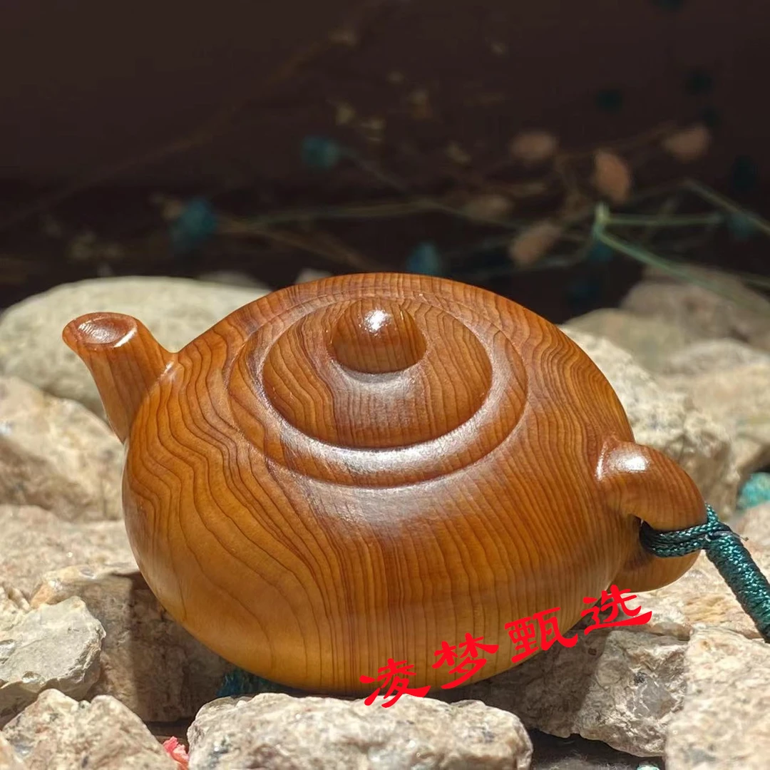 舟蔓把把壶太行崖栢柏陈化料红油黑油玉化料奶香味木雕工艺手把件