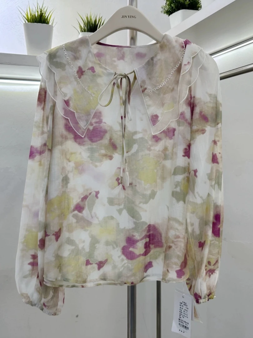 2024春夏新款实力碾压商场配色敲美敲气质不会撞衫衬衫女