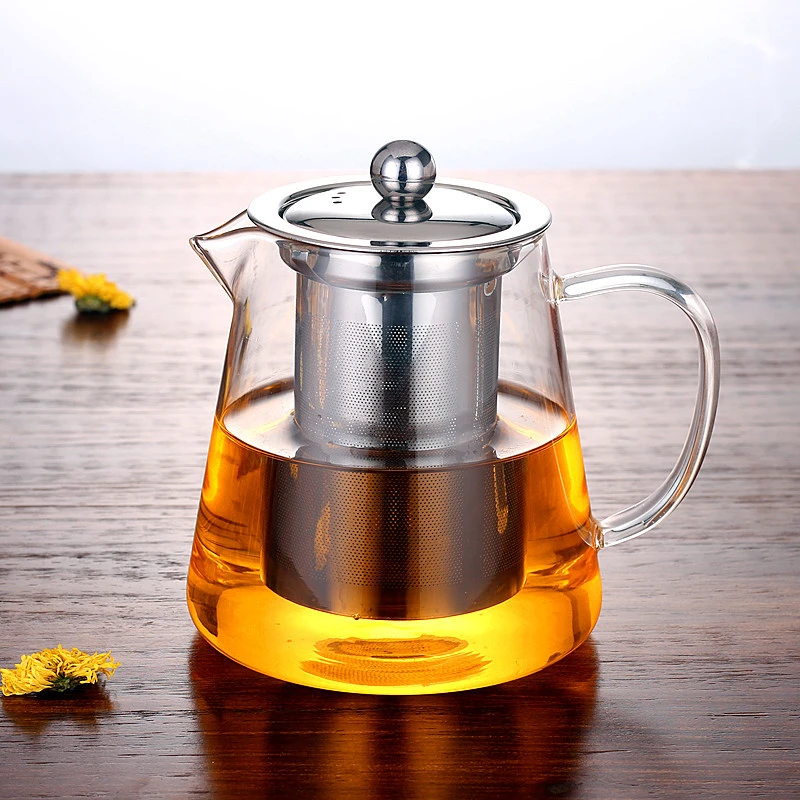 DEKEBANG/德克邦加厚玻璃茶壶耐热花茶壶泡茶壶不锈钢过滤壶茶具