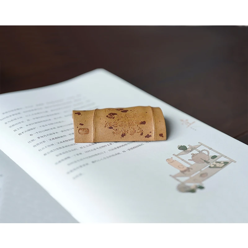 仓巴鹿人 湘妃竹小茶则 宜兴紫砂原矿段泥纯全手工茶具茶器茶道