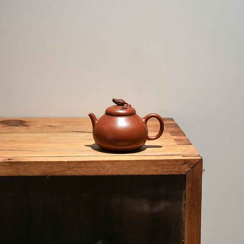 仓巴鹿人 佛手壶 宜兴紫砂壶原矿朱泥纯手工制作中式茶具150cc