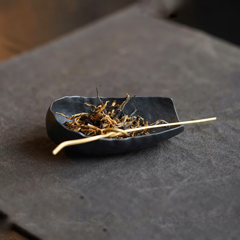 仓巴鹿人 暮野· 铁铸茶则 手工锤纹茶器茶具复古禅意茶道配件