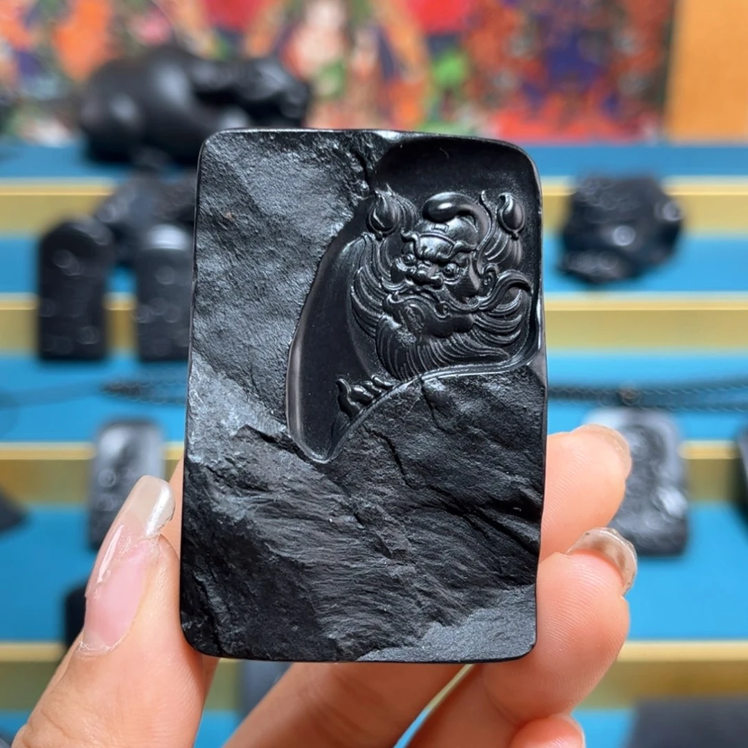和田玉（墨玉）钟馗未镶嵌