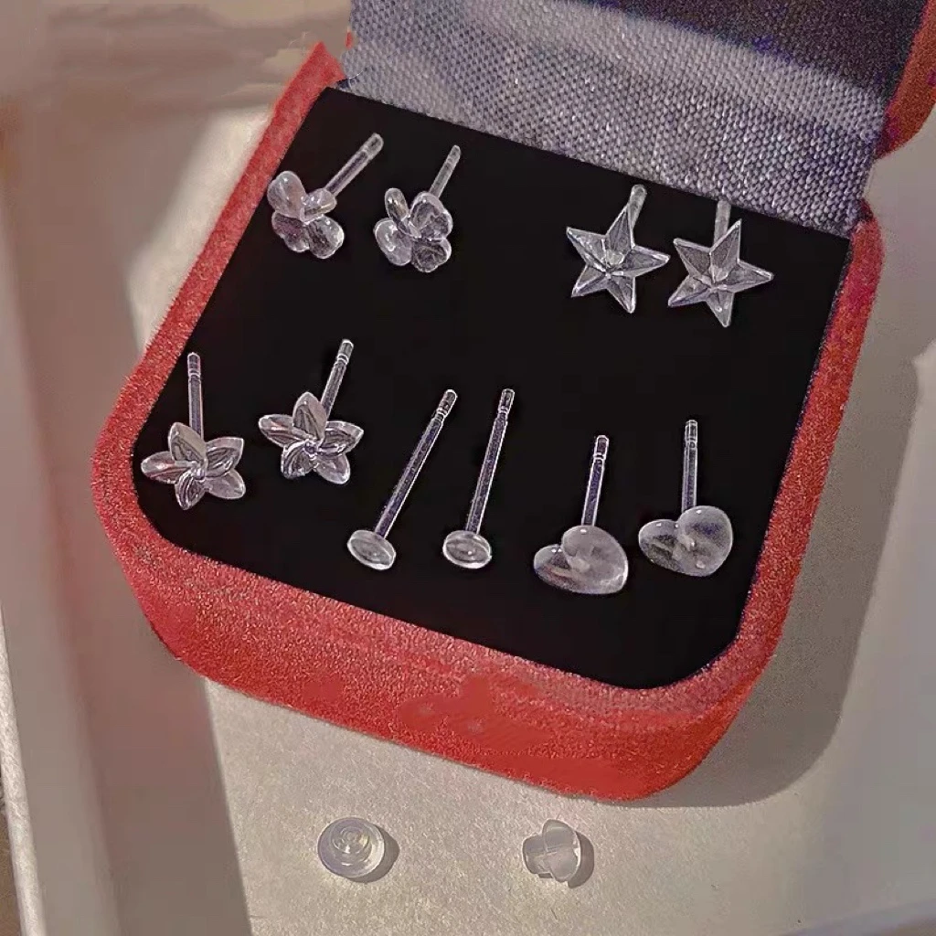 非金属树脂耳饰 9.9M/10个睡觉不用摘树脂耳钉耳环（送收纳盒）