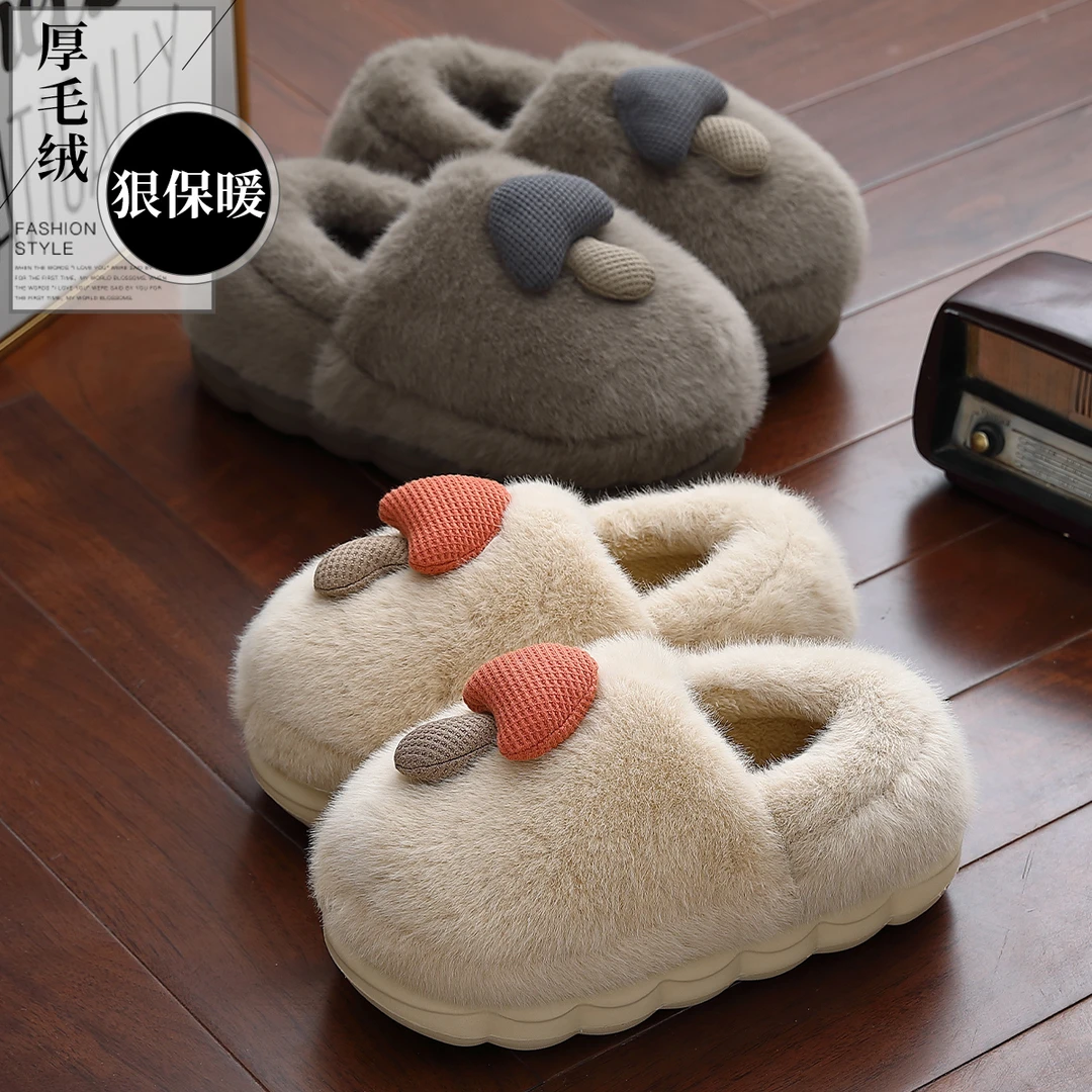 包跟棉拖鞋女士秋冬季2025新款情侣卡通蘑菇居家室内家用保暖棉拖