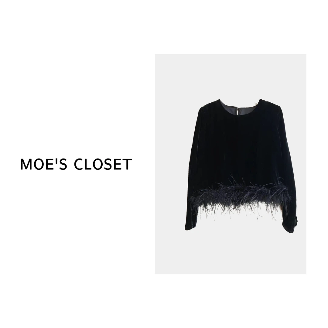 【一诺 STUDIO】法式优雅显瘦桑蚕丝圆领气质显贵气显瘦丝绒上衣