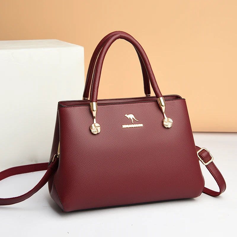 时尚简约袋鼠春夏新款优雅经典大包气质女士包包2068