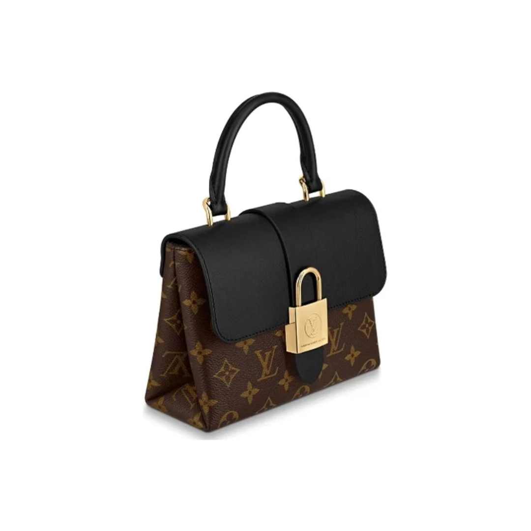 99新 LouisVuitton/路易威登 锁头包 黑色 芯片款 801983