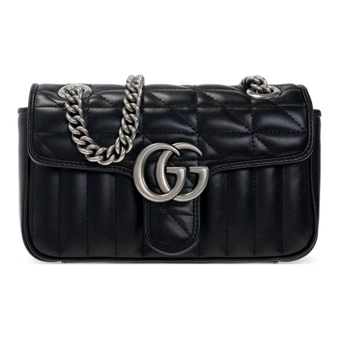 99新 GUCCI/古驰 马蒙22包 黑银 800543