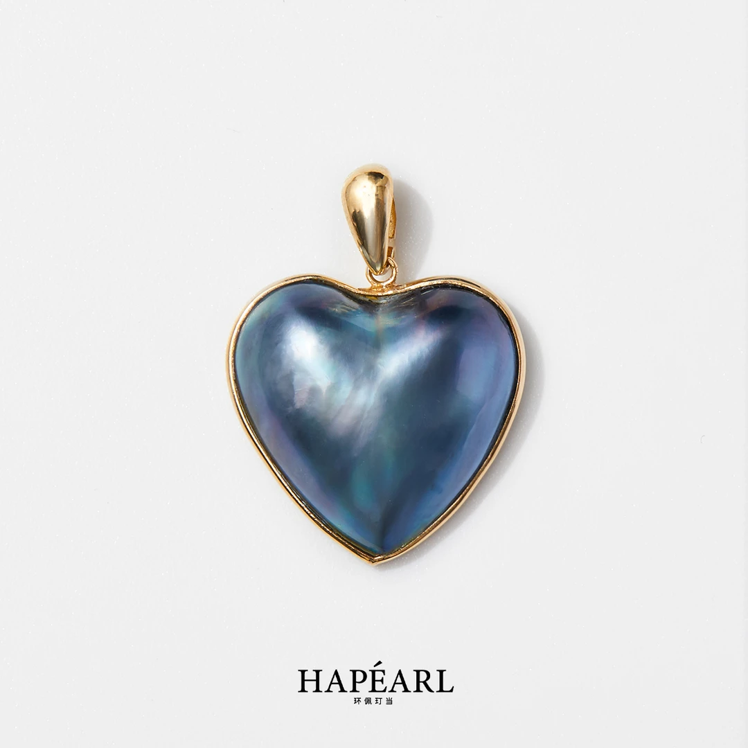 环佩玎当海洋之心18k金天然海水马贝万能扣吊坠欧若风