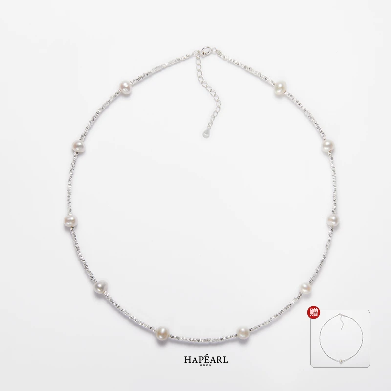 环佩玎当特惠碎碎平安S925银天然淡水满天星珍珠项链欧若风