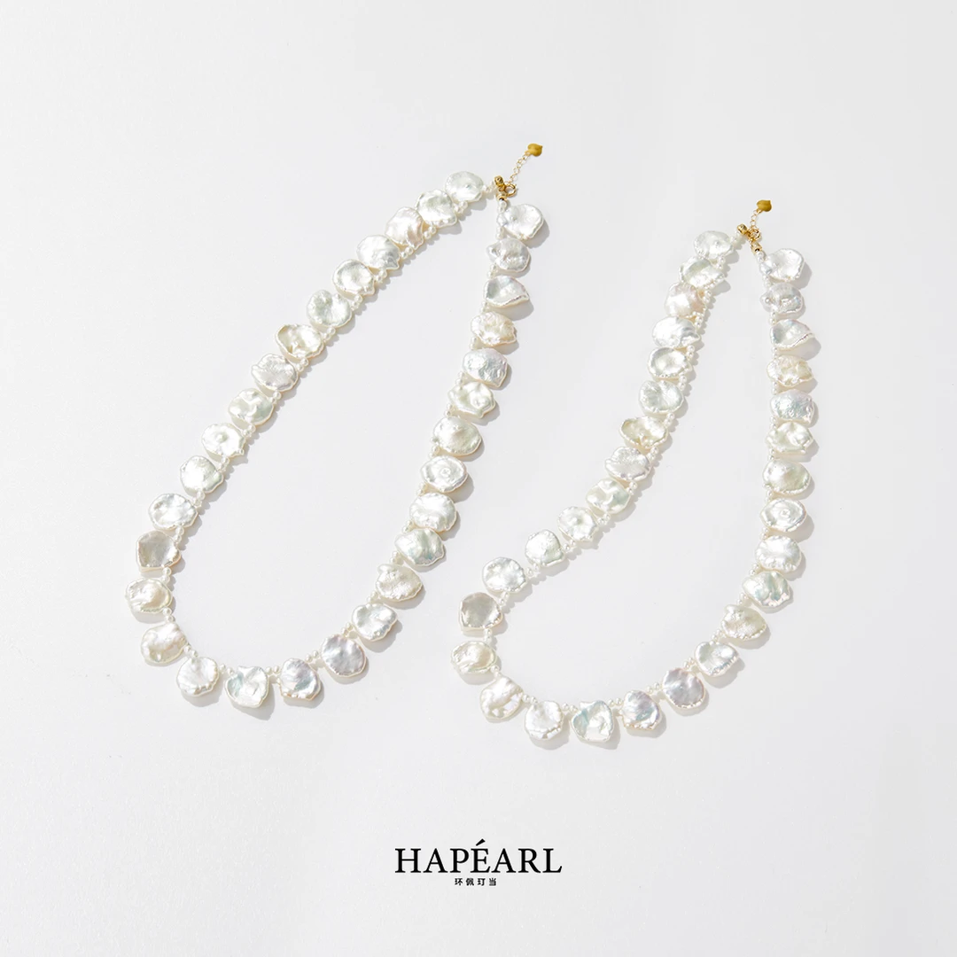 环佩玎当怒放18k金keshi大花瓣珍珠项链（多样性实发1件）欧若风