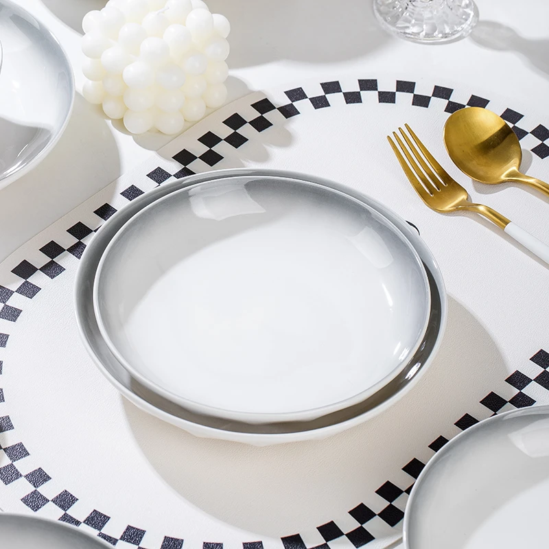 8英寸盘子家用2024新款陶瓷简约个性菜盘西餐盘北欧纯色大号碟子