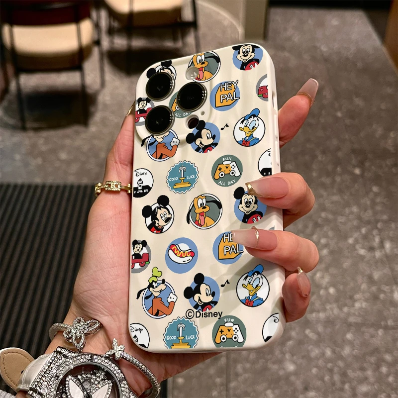 卡通米奇合集iPhone15/14promax手机壳苹果13p软套高级肤感褶皱12