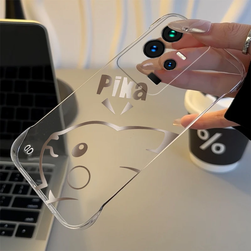 皮卡丘适用于VIVOIQOO11手机壳高级感iQOO11 PRO透明无边框PC壳