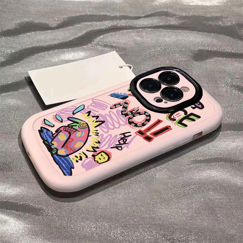 自闭涂鸦苹果15promax手机壳14iphone12/13新款11x软壳7/8p卡通6s