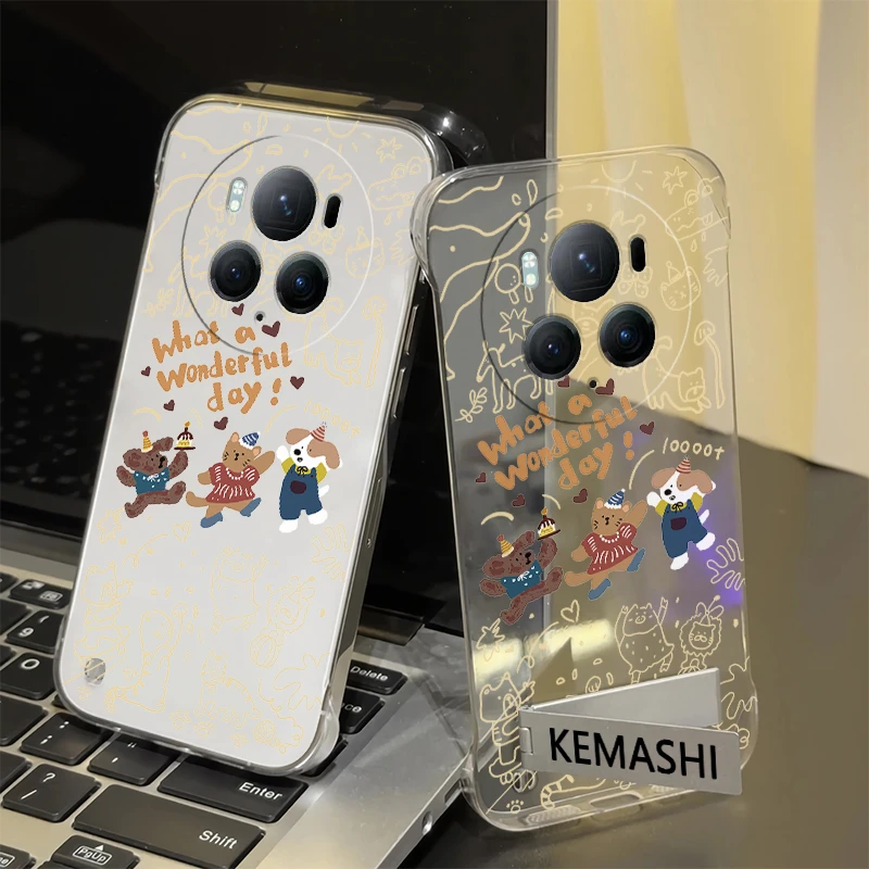 三只小狗适用于荣耀MAGIC6手机壳简约MAGIC6pro透明ins无边框PC壳