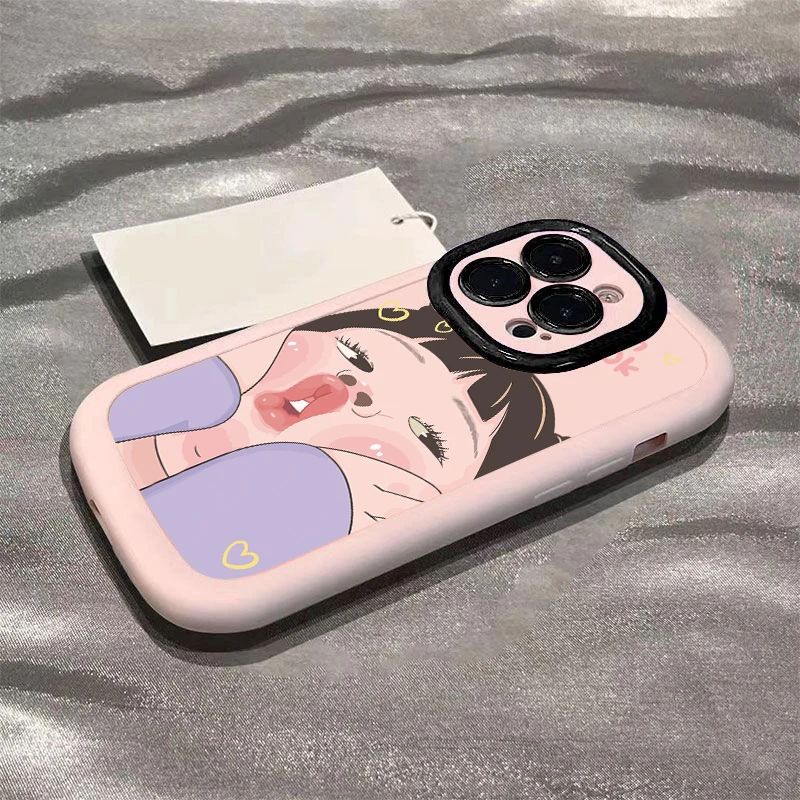嘟嘴女孩苹果15promax手机壳14iphone12/13新款11x软壳7/8p卡通6s