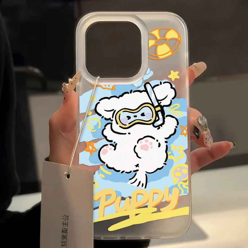 夏日游泳小狗iphone15苹果14/13promax手机壳11软6s/7/8p卡通12xs