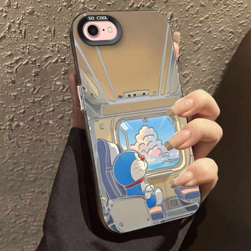 哆啦A梦适用于苹果8plus手机壳新iPhone 8创意ins防摔潮牌彩银壳