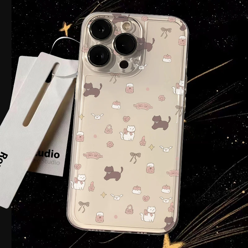 糖果猫猫iphone15p苹果14pro手机壳华为vivo小米oppo荣耀透明软女
