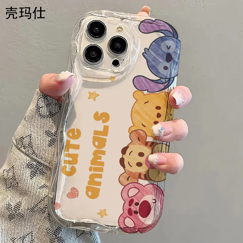 壳玛仕创意卡通熊适用苹果15promax手机壳13软壳iPhone14/13/11xr