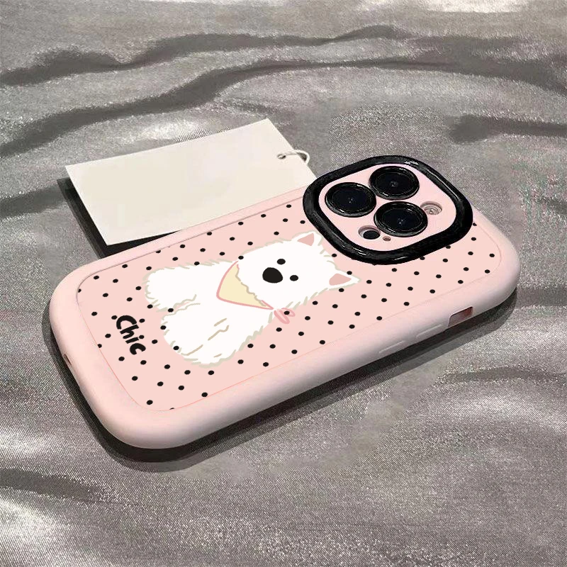 波点小狗苹果15promax手机壳14iphone12/13软壳11x卡通7/8p新款6s