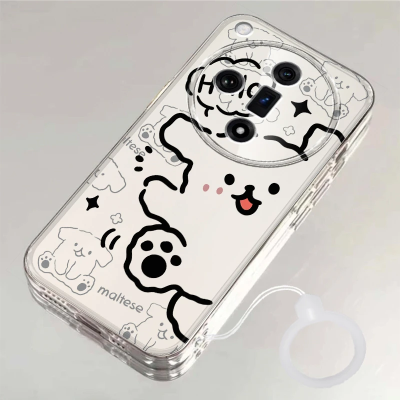 壳学馆哈喽小狗适用OPPOFINDX7手机壳透明新款X7 ULTRA创意软至尊