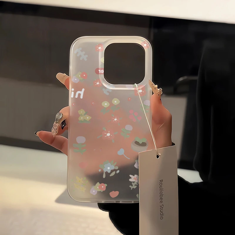 壳玛仕碎花适用苹果15PROMax/14/13/12透明ins风软iPhoneXS手机壳