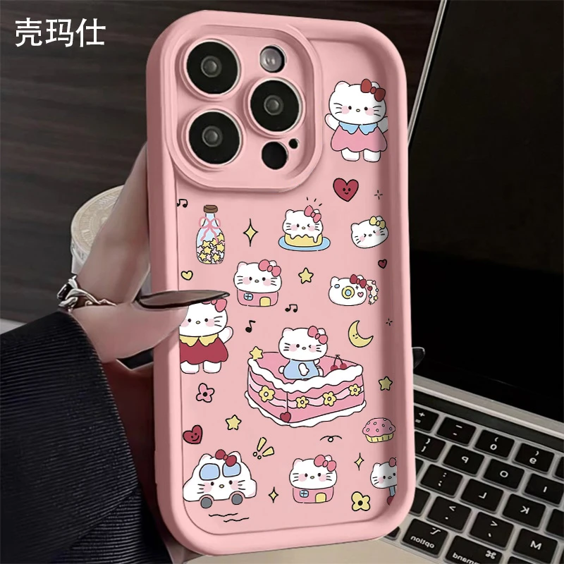壳玛仕爱心蛋糕kt猫适用苹果15/14手机壳iPhone14promax软13pro12