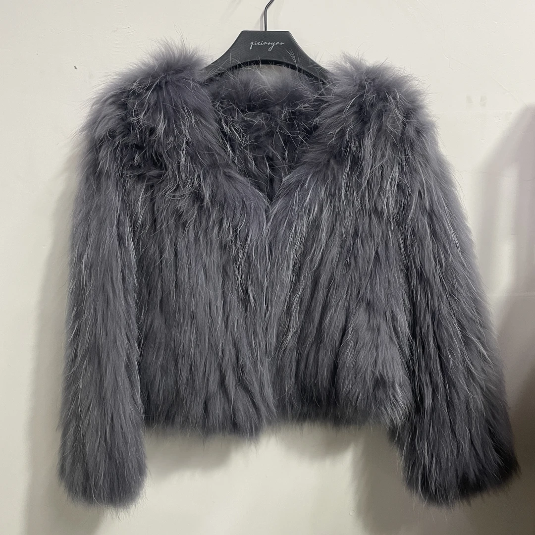 2024短款貉子毛编织外套#QSLX16920