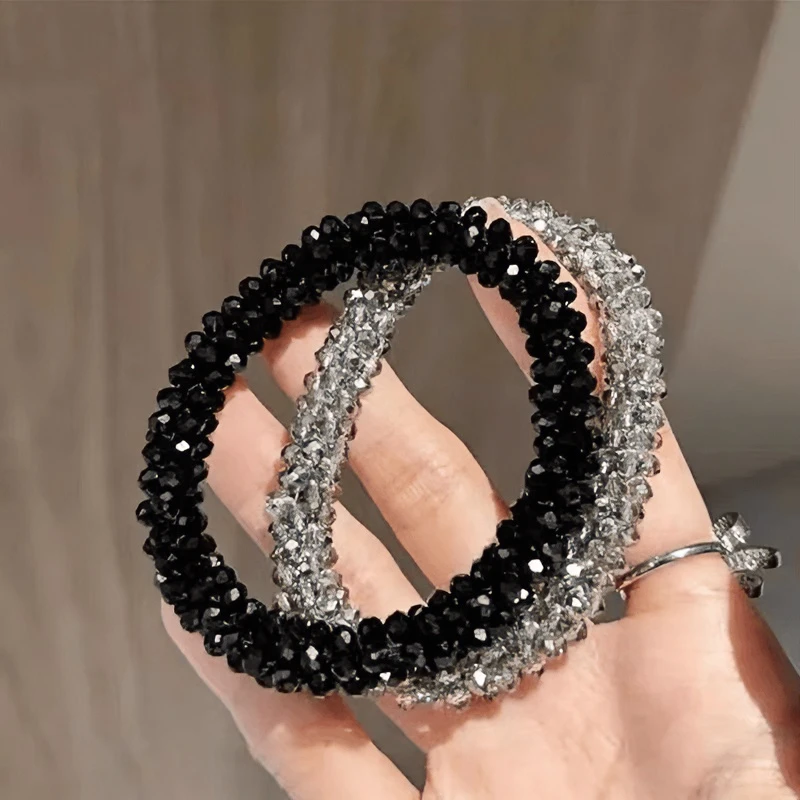 珠珠发圈手链两用橡皮筋女百搭气质简约高弹闪闪发绳马尾头绳头饰