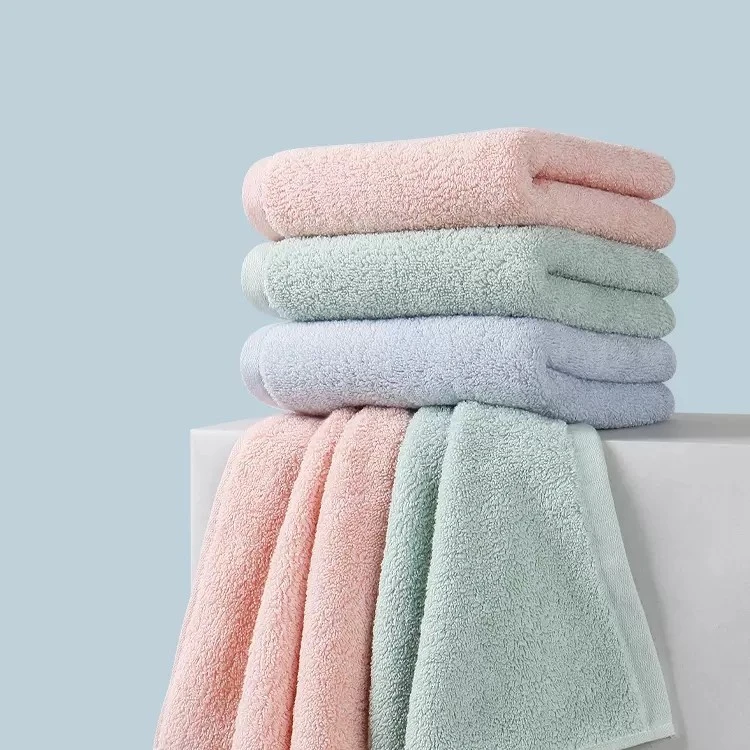 超柔亲肤素色毛巾纯棉成人洗脸家用全棉吸水儿童水洗面巾浴巾洗澡