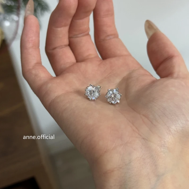 铜合金耳饰 【R347】时尚百搭超闪镶锆小太阳耳钉